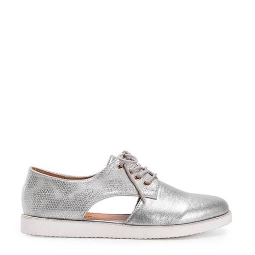Ezüst csillogó cipők Karley kivágásokkal