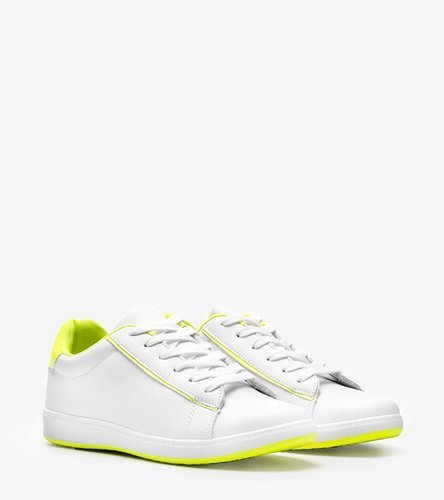Fehér női neon sárga Carol tornacipők