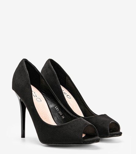 Fekete magassarkú cipő Janessa
